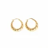 Boucles d'oreilles créoles godronnées or jaune