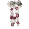 Boucles d'oreilles créoles en or blanc, rubis et diamants