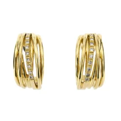 Boucles d'oreilles créoles Or jaune Diamants