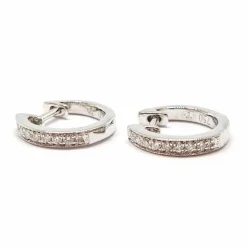 Boucles d'oreilles créoles or blanc diamants