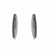 Boucles d'oreilles créoles diamants blancs et noirs
