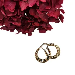 Boucles d’oreilles créoles or jaune ciselées