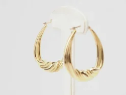 Boucles d'oreilles créoles torsadés en or jaune