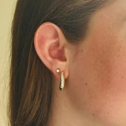 Boucles d'oreilles créoles vintage avec diamants