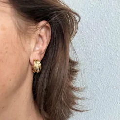 Boucles d'oreilles créoles Or jaune Diamants