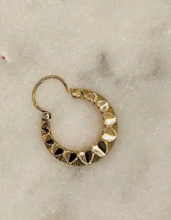 Boucles d’oreilles créoles or jaune ciselées