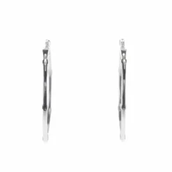Boucles d'Oreilles Créoles Or Blanc et Diamants