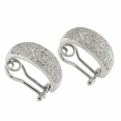 Boucles d'oreilles créoles or blanc diamants