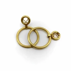 Boucles d'oreilles créoles doubles vintage en or 14 carats avec finition florentine