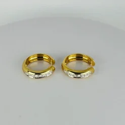Boucles d'oreilles créoles vintage avec diamants
