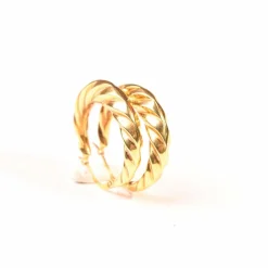 Boucles d'oreilles créoles godronnées or jaune