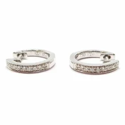 Boucles d'oreilles créoles or blanc diamants