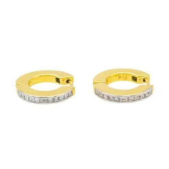 Boucles d'oreilles Créoles Or jaune, Or blanc Diamant
