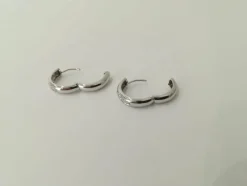 Boucles d'oreilles Créoles Diamants Or Blanc