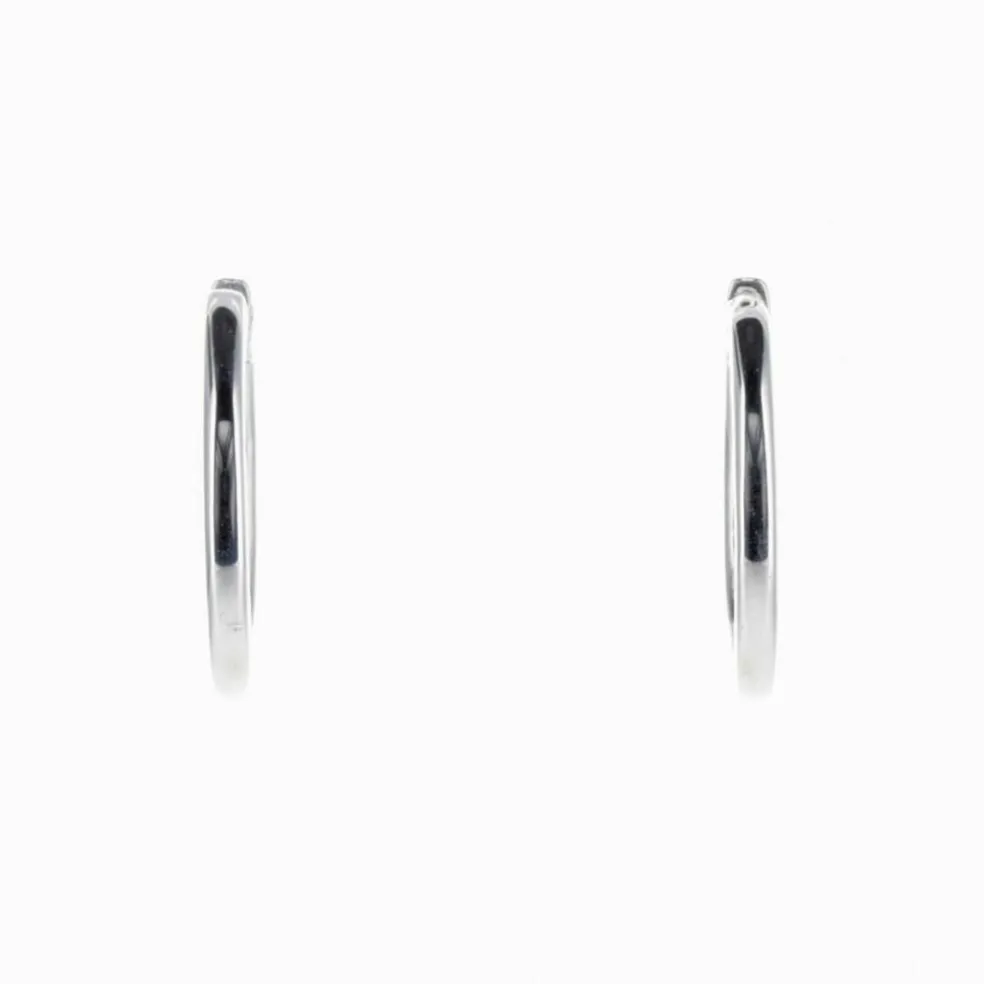 Boucles d'Oreilles Créoles Or Blanc et Diamants