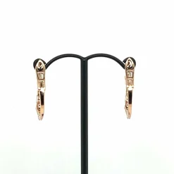 Boucles d'oreilles créoles en or rose 18 carats et diamants