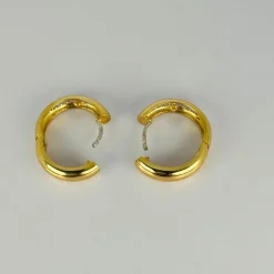 Boucles d'oreilles créoles vintage avec diamants
