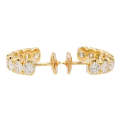 Boucles d'oreilles Créoles Or jaune Diamant