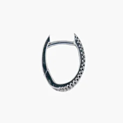 Boucles d'oreilles créoles diamants blancs et noirs