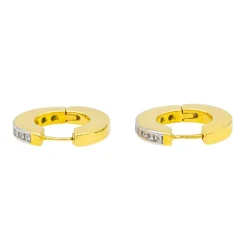 Boucles d'oreilles Créoles Or jaune, Or blanc Diamant