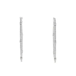 Boucles d'Oreilles Créoles Or Blanc et Diamants