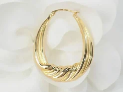 Boucles d'oreilles créoles torsadés en or jaune