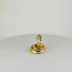 Boucles d'oreilles créoles vintage avec diamants