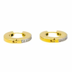 Boucles d'oreilles Créoles Or jaune, Or blanc Diamant