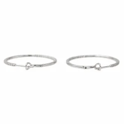 Boucles d'oreilles Créoles Or blanc Diamant