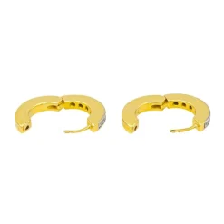 Boucles d'oreilles Créoles Or jaune, Or blanc Diamant