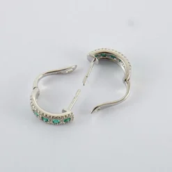 Boucles d'Oreilles Créoles Emeraudes