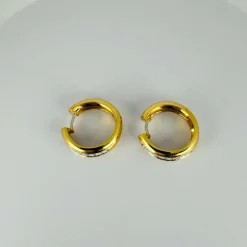 Boucles d'oreilles créoles vintage avec diamants
