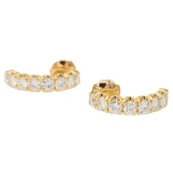 Boucles d'oreilles Créoles Or jaune Diamant