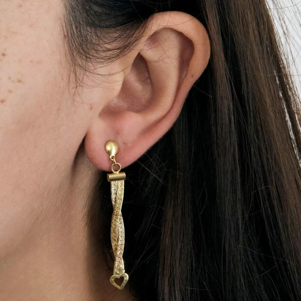 Boucles d'oreilles cœur 3 ors