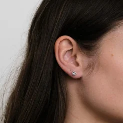 Boucles d'oreilles cœurs en Or blanc diamants
