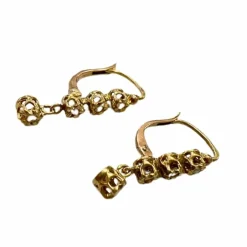 Boucles d'oreilles début 20ème siècle or diamants