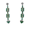 Boucles d'oreilles de style Art Déco en platine avec diamants et émeraudes.