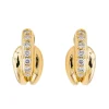 Boucles d'oreilles Demi créoles Or jaune Diamant