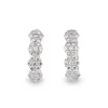 Boucles d'oreilles demi créoles Or gris Diamant