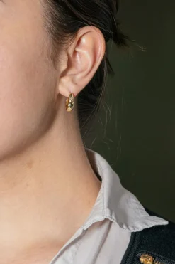 Boucles d'oreilles Demi créoles Or jaune Diamant