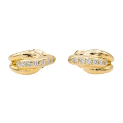 Boucles d'oreilles Demi créoles Or jaune Diamant