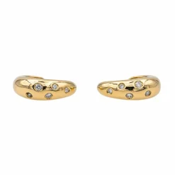 Boucles d'oreilles Demi créoles Or jaune Diamant