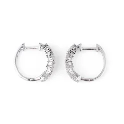 Boucles d'oreilles demi créoles Or gris Diamant