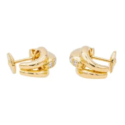 Boucles d'oreilles Demi créoles Or jaune Diamant
