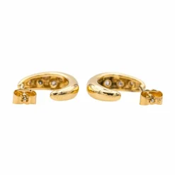 Boucles d'oreilles Demi créoles Or jaune Diamant