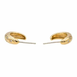 Boucles d'oreilles Demi créoles Or jaune Diamant