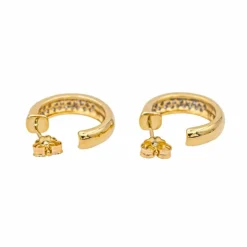 Boucles d'oreilles Demi créoles Or jaune, Or blanc Diamant