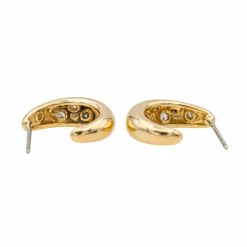 Boucles d'oreilles Demi créoles Or jaune Diamant