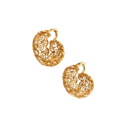 Boucles d'oreilles dentelle or et diamants