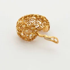 Boucles d'oreilles dentelle or et diamants